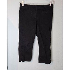 Ann‎ Taylor Petite Curvy 8P Black Capri Pants Cotton Blend Stretch